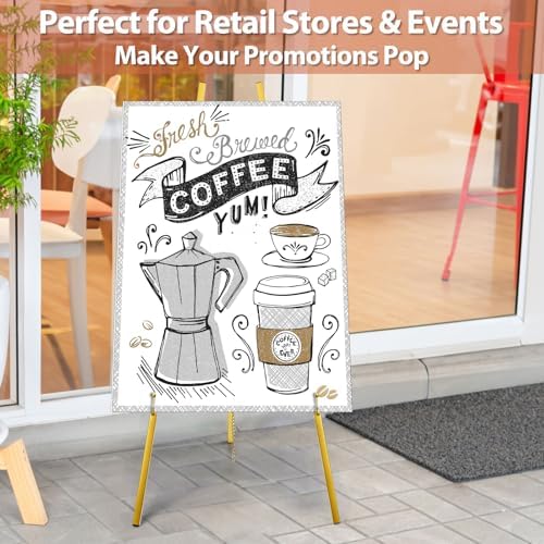 WRINGKIT Gold Easel Stand for Sign, Heavy Duty Art Easel with 4 Tier - Image 7