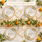 40 Guests A Little Cutie Baby Shower Plates and Napkins Set, Orange Citrus - Image 6