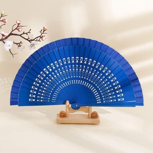 Personalized Sandalwood Fan Wedding Favors&Birthday Gifts&Christmas Gift Custom Wooden Fans Party Favor Bridal Shower Gifts (Dark Blue,20 pcs) - Image 2