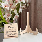 Personalized Wedding Wooden Guest Book: Creative Acrylic Custom Name Alternative Inserts Box DIY Custom Rustic Wedding Heart Drop Guest Book for Graduation Anniversary Wedding Decor (Flower Hexagon) - Image 3