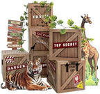 Safari Birthday Decorations 10x10x10 in Jungle Party Decor Boxes by Bafode