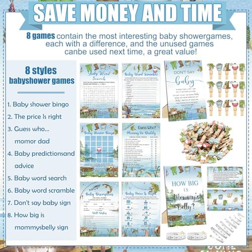 Funnymoom 426 Pcs Fishing Baby Shower Games Set, 8 Activities - Image 4