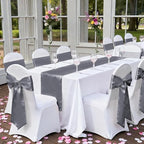 MDS® Pack of 100 Satin Chair Sashes for Wedding & Events – Silver Grey - Image 6