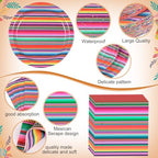 Funnymoom 452 Pcs Mexican Party Decoration for 50 Guest, Mexican Serape Fiesta Paper Plates Napkins Cups Tablecloth Cutlery Straws Taco Disposable Tableware Set for Mexico Birthday Party Supplies - Image 3