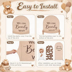 Tingjoo 3 Pcs We Can Bearly Wait Arch Backdrop Cover, 4/5/6ft - Image 2