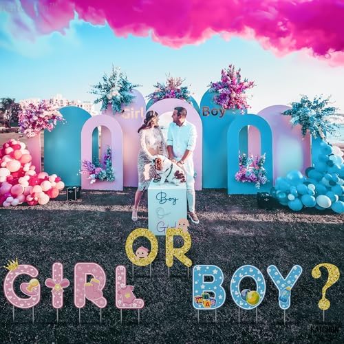 KatchOn Boy or Girl Yard Sign, Pcs 10, Gender Reveal Decorations - Image 5