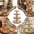 Wooden Cupcake Stand for 24 Cupcakes 4-Tier Dessert Tower Rustic Tiered Display Stand for Woodland Baby Shower Decorations, Farmers Market Decor, Wedding, Birthday, Graduation, Tea Party - Image 5