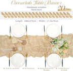 Teruntrue 20 Pack Beige Cheesecloth Table Runner 17x108 Inch, Boho Gauze Sheer Fabric Cheese Cloth Table Runners for Wedding Party Bridal Shower Baby Shower Birthday Home Decor Garden Farmhouse - Image 2