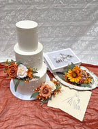 CherishedMoments 3Pcs Pre-Made Cake Flowers,Sunflower Wedding Cake Decor - Image 4