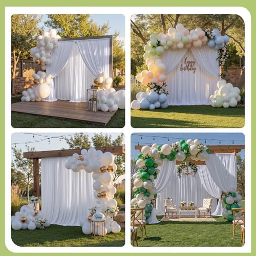 20x12 ft White Backdrop Curtains for Weddings Parties, Birthdays and Photos - Image 5