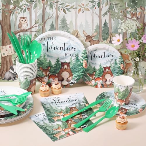 FillTouch 350 Pcs Let The Adventure Baby Shower Party Supplies - Image 3
