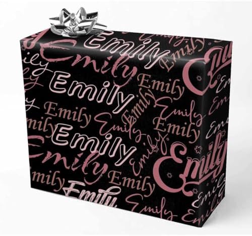AOFUN Personalized Name Heart Custom Name Gift Wrapping Paper Personalized Gift Wrap Paper Personalized Gift Wrap Paper Custom Gift Tissue Paper 5 Rolls 58"" x 23"", Style 26 by Unknown