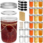ComSaf 8 oz Mason Jars Bulk Set, 24 Pack Small Regular Mouth Jars with Lids by ComSaf