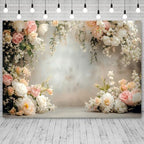 8x6ft Floral Wall Backdrop Wedding Reception Abstract Photography Background Spring Watercolor Painting Floral Banner Decorations Baby Shower Birthday Holiday Portrait Photo Booth Prop - Image 3