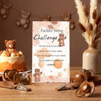 Geelin 12 Sets Swing Pacifier Baby Shower Games Funny Gender Reveal Games, Include 1 Wooden Sign and 12 Plastic Pacifiers for Bridal Baby Shower Gender Reveal Party Women Men(Bear,Brown) - Image 2