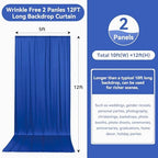 10x12 Royal Blue Backdrop Curtains for Wedding Party 2 Panel 5×12FT Tall - Image 4