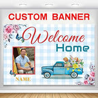 Custom Welcome Home Banner Decoration,Car Theme Welcome Back Home Yard Sign for Outdoor Decor, Military Homecoming Deployment Returning Party Supplies(6x9ft) by AUBAO