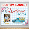 Custom Welcome Home Banner Decoration,Car Theme Welcome Back Home Yard Sign for Outdoor Decor, Military Homecoming Deployment Returning Party Supplies(5x7.5ft) by AUBAO