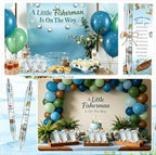 145 Pieces Fishing Baby Shower Favors for Guest A Little Fisherman Is On The Way Ballpoint Pens and Keychains Gifts Bulk Retractable Baby Shower Pens Gender Reveal Greeting Cards Souvenirs Prizes - Image 6