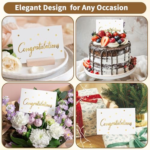 200 PCS Congratulations Cards with Envelopes, 4x6 Inch Gold Foil Lettering - Image 6