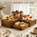 8 Pack Buffet Risers and Stands, Dessert Table Display Set with Mini Signs - Image 6