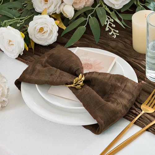 50 Pack Cheesecloth Napkins 20"x20" Brown Gauze Boho Bulk Napkins - Image 4