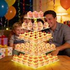 YestBuy 5 Tier Cupcake Stand for 60 Cupcakes with Yellow Lights - Image 5