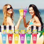 Honeydak 36 Sets Summer Tumbler Bulk 24 oz Plastic Tumbler Cup with Lids Straws and Greeting Card Appreciation Gift for Summer Beach Pool Party Favors Prizes - Image 6