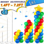 Seematn 2 Sets Balloon Stand Kit Hero Themed Party Decor 142 Pcs Adjustable Balloons Column Stand Kit 6.6 ft Arch Stands with Base Telescopic for Floor Decor for Birthday Baby Shower Party Supplies - Image 5