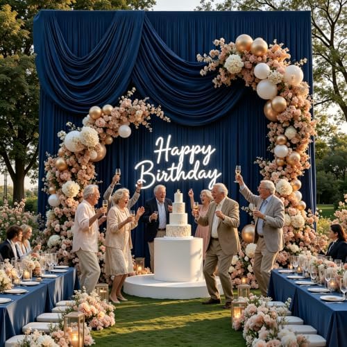 30ft x 10ft Navy Blue Backdrop Curtains, Wrinkle-Free Fabric Photo Background for Graduation Ceremony Corporate Events Wedding Black Tie Photography Studio Display Decorations - Image 6