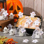 MTLEE 50 Sets Halloween a Little Boo is Almost Du Baby Shower Favors Cute Ghost Candles Unscented with Mini Ghost Thank You Cards Bags for Halloween Boo Gender Reveal Party Supplies (Pink) - Image 5