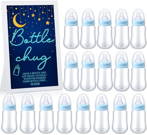 Roowest Bottle Chug Baby Shower Games Favors, Blue, Moon Star by Roowest