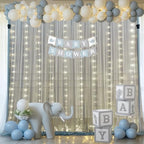 Silver Grey Tulle Backdrop Curtain with Lights String for Parites 10x10ft Sheer Backdrop Curtains for Birthday Party Bridal Shower Baby Shower Wedding Ceremony Prom Photo Booth Background Decorations - Image 3