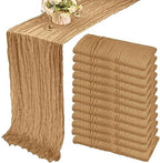 35x120 Inch Nude Cheesecloth Table Runner Neutral Boho Wedding Party Decor by Fivenl