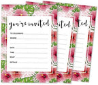 Pack Of 30, You're Invited Invitations With Envelopes, Floral Invites for Your Wedding, Bridal Shower, Baby Shower, Birthday Invites Fill-In Style 5 X 7 Inches by Inkdotpot
