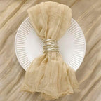DeZerlor Champagne Washable Cheesecloth Napkins Set of 100 for Party - Image 2