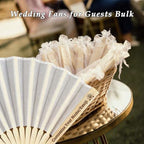 50 Pcs Personalized Wedding Fans, Custom Folding Hand Fans - Image 3