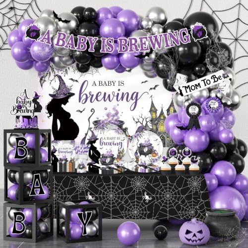 Halloween Baby Shower Decorations A Baby is Brewing Gender Reveal Party Kit by Unknown