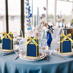 AmazingSpark 50 Pcs Navy Blue Gold Mini Gift Bags Bulk 6.3 x 3.9 x 2.8 Inch Party Favors Elegant Small Gift Bags with Handles and Ribbon Bows for Wedding Birthday Bridal Baby Shower Party Favors - Image 4