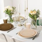 Whaline 244Pcs Woodland Tableware Set Serves 48 Sage Green Brown Disposable Dinnerware 48 9" Plates 48 7" Plate 48 9oz Cups 100 Napkins for Baby Shower Forest Party Supplies - Image 6