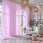 30ft×10ft Wrinkle Free Light Purple Backdrop Curtain Drapes, 6 Panels 5ftx10ft Sheer Tulle Chiffon Backdrop Panels Curtains for Wedding Baby Shower Birthday Party Stage Photo Home Decorations - Image 7