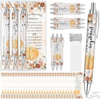 60 Sets Pumpkin Baby Shower Favors, Pen with Thank You Card, Orange by Dinifee