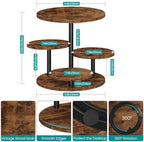 ELITEROO 4 Tier Round Cupcake Tower Stand for 50 Cupcakes, 360° Rotating Wood Cake Stand with Tiered Trays, Farmhouse Cookie Stand for Dessert Table Display for Wedding Birthday Baby Shower Tea Party - Image 4