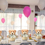 Amyhill 4 Sets Bear Baby Shower Centerpieces Baby Shower Table Decorations with Bears Wooden Crates Bamboo Baskets Artificial Flowers for Birthday Wedding Gender Reveal Party(Cute) - Image 6