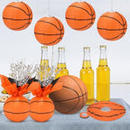 72 Pieces Basketball Paper Lanterns Centerpieces Decorations Basketball Lanterns Table Centerpieces with Metallic Foil Centerpiece Wrapping Paper and Ribbons for Birthday Party (72 PCS，Basketball) - Image 4