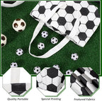 12 Pcs Soccer Bag Soccer Canvas Tote Bag Kids Tote Double Sided Beach Handbag with Handles for Sports Party Favor Travel Shopping Birthday Community Events - Image 4