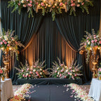 50ft x 10ft Wrinkle Free Black Wedding Backdrop Curtains for Party Bridal Shower Reception Decorations Black Fabric Curtain Backdrops Drapes for Photography Baby Shower Birthday Background by Tao-GePartyDecorations