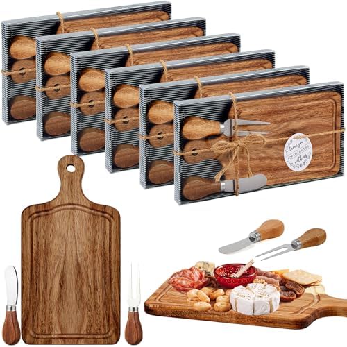 Ziliny 6 Sets Baby Shower Prizes Mini Charcuterie Board, Acacia Color by Ziliny