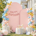Dusty Rose Arch Cover 2 Set-7.2 and 6ft Dusty Pink Arch Backdrop Cover Spandex Wedding Arch Stand Covers for Baby Shower Girls Birthday Party Bridal Shower Wedding Photo Balloon Arches Background by Suppromo
