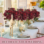 8 Bundles Artificial Peony Centerpiece Flowers,Burgundy - Image 6